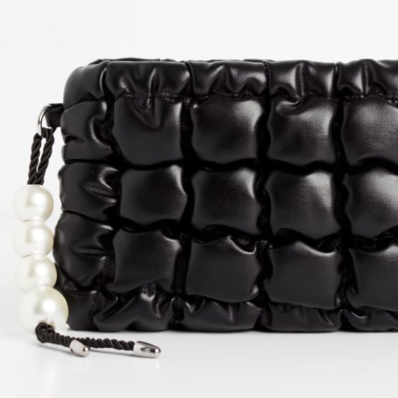 Padded Quilted Pearl Detail Crossbody Bag NWT by Melanie Lyne v2 - Picture 3 of 5